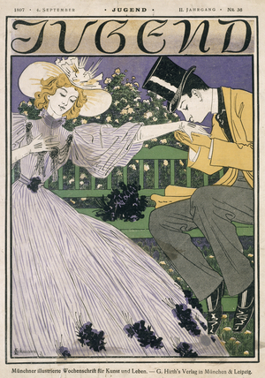 Front cover of Jugend Magazine, 4th September, 1897 (colour litho)