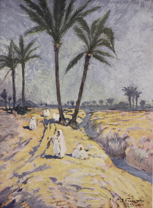 The Approach to Marrakesh, 1904 (colour litho)