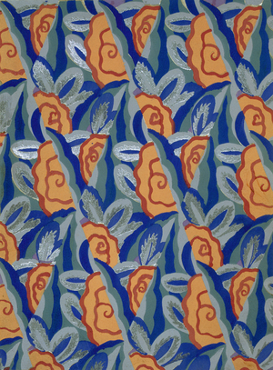 Wallpaper design by Maison Gaillard, from 'Modern Decor in Drapes and Fabric' by Henri Clouzot, published 1930 (colour litho)