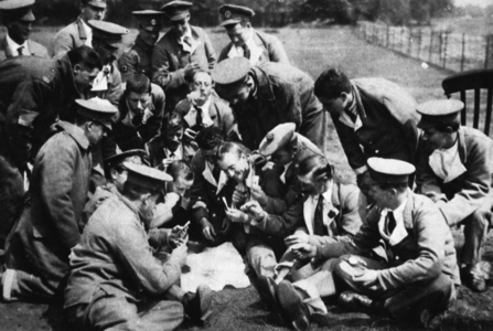 Wounded on the Western Front: gallant South Africans in hospital in England, from 'The Illustrated War News', 26th July 1916 (b/w photo)
