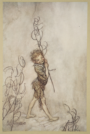 Lord, what fools these mortals be!, illustration from 'Midsummer Nights Dream' by William Shakespeare, 1908 (colour litho)