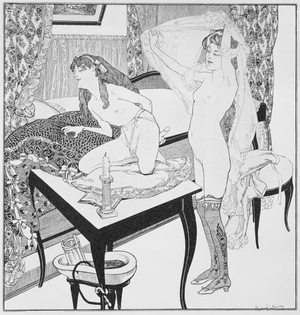 Lesbian scene, plate 3 from 'La Grenouillere', 1912 (engraving)