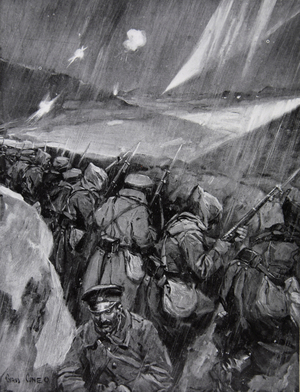 Bulgarians besieging Adrianople, 1913, illustration from 'The History of the Nation' (litho)