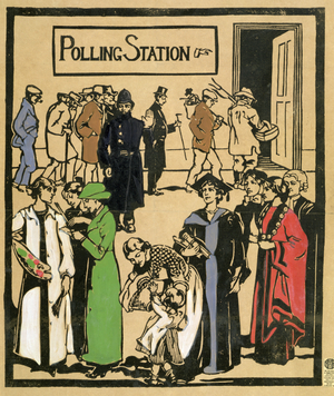 The Polling Station, c.1912 (woodblock)