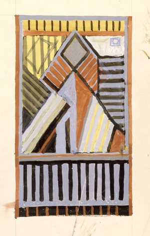 Original Design for Ideal Home Exhibition Rug, Frederick Etchells, Watercolour on paper