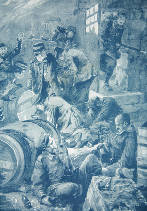 Bibulous German Soldiers let loose in the Wine Land of France (litho)