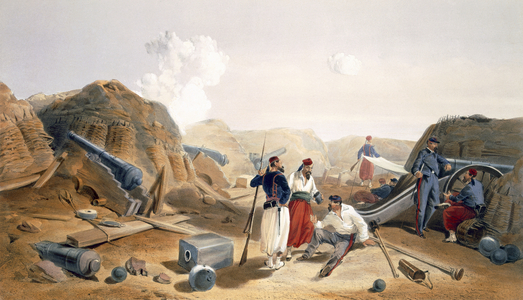 Interior of the Mamelon Vert, plate from 'The Seat of War in the East', pub. by Paul & Dominic Colnaghi & Co., 1856 (litho)