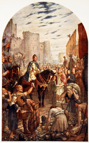 William Rufus at the Tower of London (colour litho)