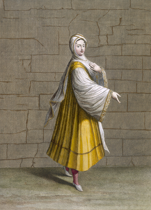 A Girl of Fine, plate 72 from 'Collection of One Hundred Prints Representing the Different Nations of the Levant' by Charles de Ferriol, engraved by J. de Franssieres, 1707-08 (coloured engraving)