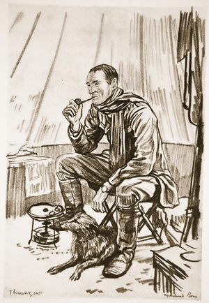Thawing out, illustration from 'The Western Front', pub. by Country Life Ltd, 1917 (litho)