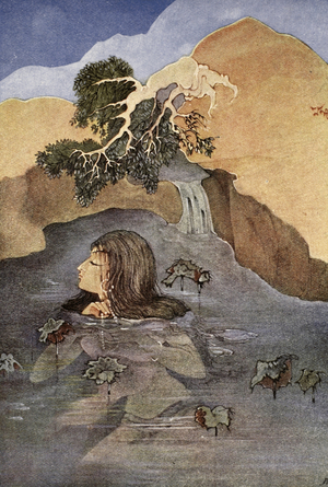 The Asceticism of Uma, illustration from 'Myths of the Hindus and Buddhists' by Sister Nivedita and Ananda Coomaraswamy, 1st edition, 1913 (colour litho)