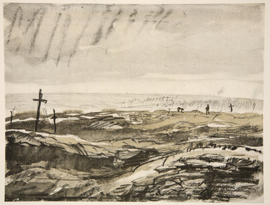 On the Somme: in the old No Man's Land, illustration from 'The Western Front', pub. by Country Life Ltd, 1917 (litho)