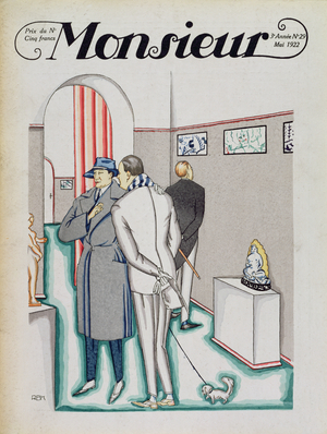 The Art Gallery, front cover, issue 29, 'Monsieur' magazine, pub. May 1922 (pochoir print)