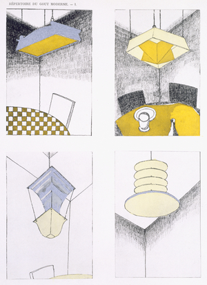 Dining room light fittings, from 'Repertoire of Modern Taste', 1920s (colour litho)