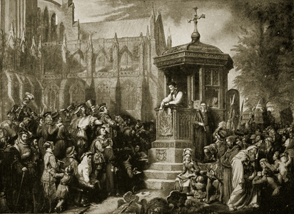 Latimer Preaching at St. Paul's Cross, illustration from 'Hutchinson's Story of the British Nation', c.1923 (litho)