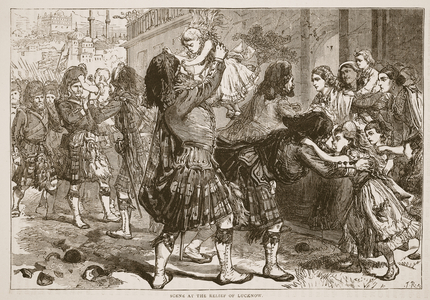 Scene at the Relief of Lucknow, illustration from 'Cassell's Illustrated History of England' (engraving)