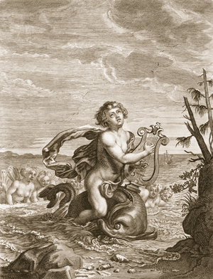 Arion Preserved by a Dolphin, 1731 (engraving)
