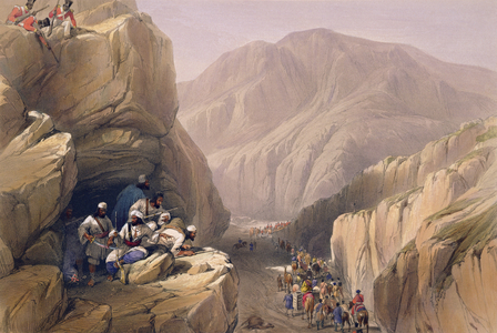 The Wild Pass of Siri-Kajoor, from 'Sketches in Afghaunistan', engraved by Charles Haghe (1810-88) and Louis Haghe (1806-85), published by Henry Graves, 1842 (colour litho)