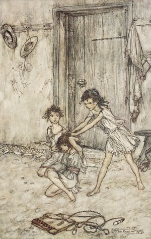 She was a vixen when she went to school, illustration from 'Midsummer Nights Dream' by William Shakespeare, 1908 (colour litho)