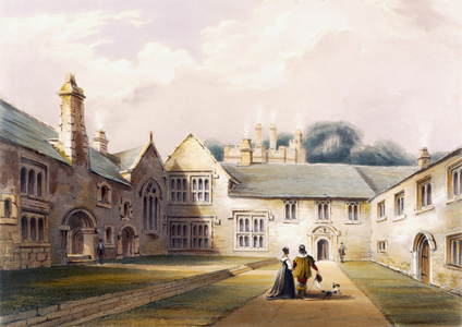 The Quadrangle, Cotehele House, c.1830-40 (colour litho)