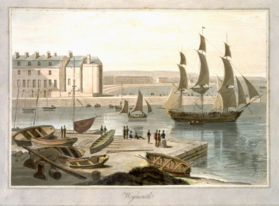 Weymouth Harbour, from 'A Voyage Around Great Britain Undertaken between the Years 1814 and 1825' published 1829 (coloured engraving)