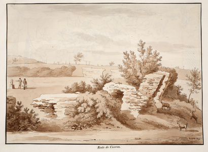 The School of Cicero, 1833 (etching with brown wash)