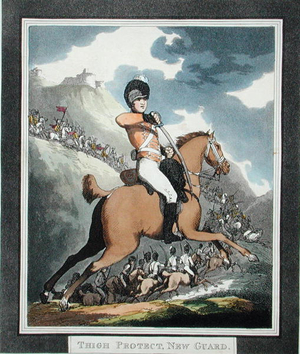 Thigh Protect, New Guard, from 'Hungarian and Highland Broadsword', published 1798 (aquatint)