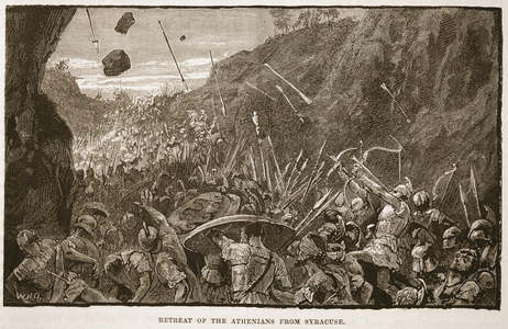 Retreat of the Athenians from Syracuse (litho)