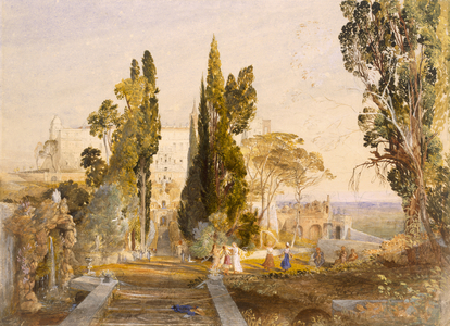 The Villa d'Este, Tivoli, 1837 (w/c on paper)