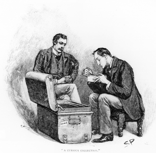 'A Curious Collection', illustration from 'The Musgrave Ritual' by Arthur Conan Doyle (1859-1930), published in 'Strand Magazine', May 1893 (engraving) (b/w photo)
