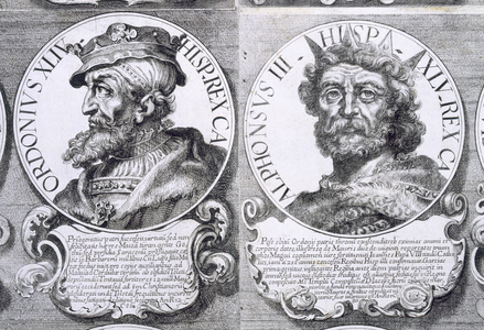 Portraits of Ordono I and Alfonso III (litho)