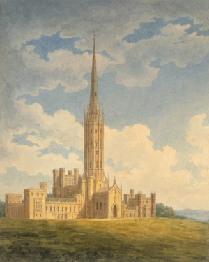 North-west view of Fonthill Abbey (w/c on paper)