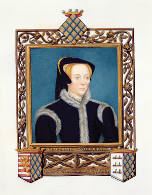 Portrait of Katherine Baroness Willoughby d'Eresby from 'Memoirs of the Court of Queen Elizabeth', published in 1825 (w/c and gouache on paper)