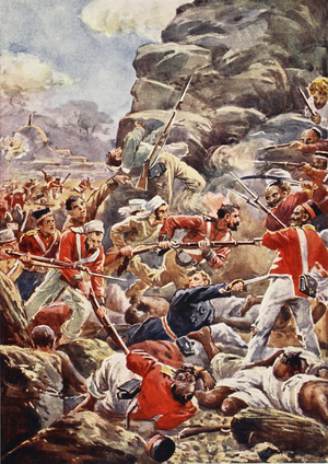 The Siege of Delhi, 1857: Storming the Breach on September 14th (litho)