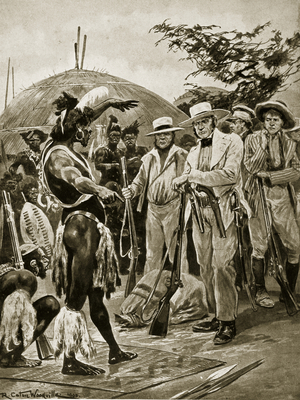 The British in Natal, 1824, illustration from 'Hutchinson's Story of the British Nation', c.1923 (litho)