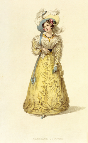 Carriage Costume, fashion plate from Ackermann's Repository of Arts, c.1827 (engraving)