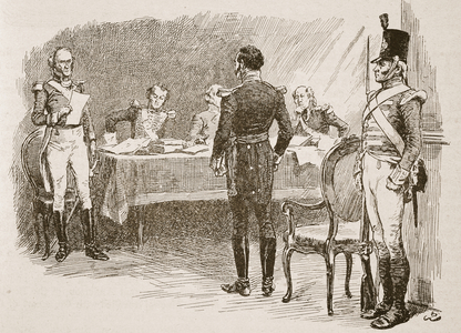 General Whitelocke was tried by court-martial, illustration from 'Battles of the Nineteenth Century' by Archibald Forbes, G.A. Henty and Major Arthur Griffiths (litho)