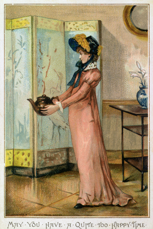 May You Have A Quite Too Happy Time, Victorian Christmas Card, published by Hildesheimer & Faulkner, London, c.1880 (colour litho)
