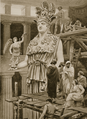 Pericles visits Phidias in the Parthenon, illustration from 'Hutchinson's History of the Nations', 1915 (litho)