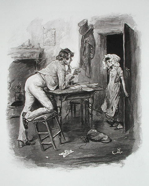 Dick Swiveller and the Marchioness, from 'Charles Dickens: A Gossip about his Life', by Thomas Archer, published c.1894 (litho)