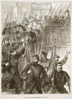 Arrest of the Archbishop of Paris, March 1871, illustration from 'Cassell's History of the War between France and Germany, 1870-1871' (litho)