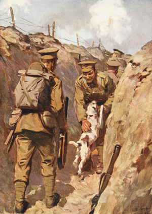 The Wanderer sprang towards his master with delight (colour litho)