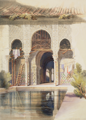 The Court of Myrtles, Alhambra, mid-19th century (colour litho)