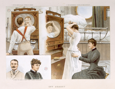 Off Ushant, from 'P and O Pencillings' (colour litho)