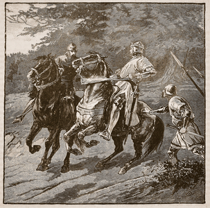 Arrest of King Richard, illustration from 'Cassell's Illustrated History of England' (engraving) (sepia photo)