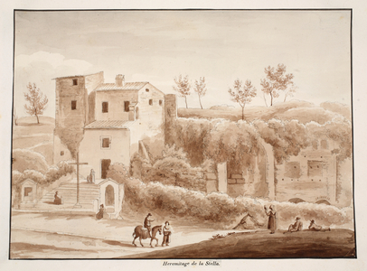 Hermitage of Madonna della Stella, 1833 (etching with brown wash)