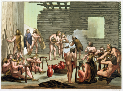 An Ancient Celtic or Gaulish Camp, c.1800-18 (colour litho)