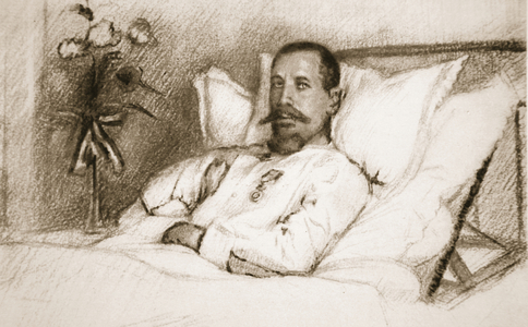 A Leader whose wounded Sir Ian Hamilton has called a calamity: General Gouraud, in hospital in Paris, from 'The Illustrated War News', 1915 (litho)
