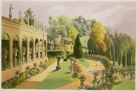 Alton Gardens, from 'The Gardens of England', 1857 (colour litho)
