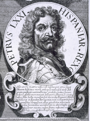 Portrait of Peter the Cruel king of Castile & Leon, 17-18th century (engraving)
